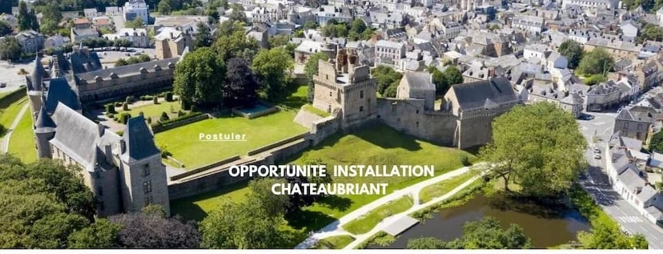 Opportunité d'installation à Chateaubriant - Vue aérienne du château et de la ville" ça sera bien